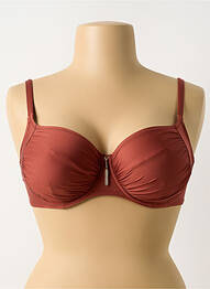 Haut de maillot de bain stretch haut soutien-gorge balconnet orange ANTIGEL femme