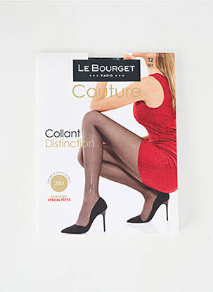Collants tissage transparent noir LE BOURGET femme