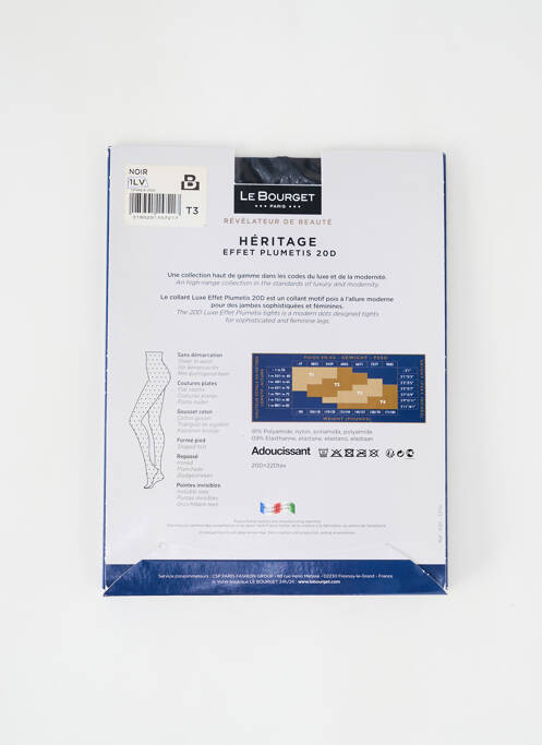 Collants noir LE BOURGET pour femme