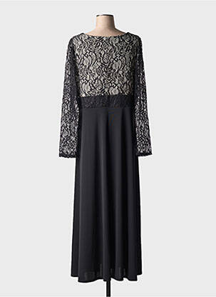 Robe longue manches longues manches longues noir SOPHIA CURVY femme