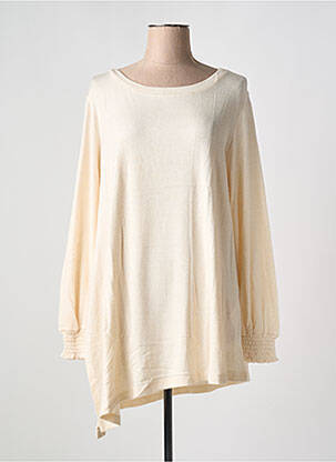Pull tunique tissage chiné manches longues beige SEMIOLOGY femme