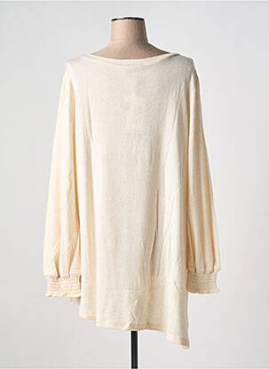 Pull tunique tissage chiné manches longues beige SEMIOLOGY femme