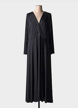 Robe longue manches longues manches longues noir SOPHIA CURVY femme