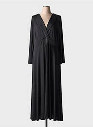 Robe longue manches longues manches longues noir SOPHIA CURVY femme
