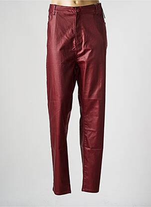 Pantalon slim tissage enduit taille normale rouge S.QUISE femme