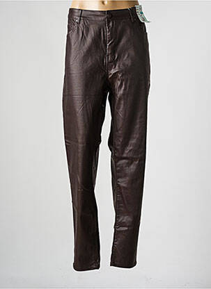 Pantalon slim tissage enduit taille normale marron S.QUISE femme