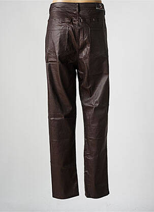 Pantalon slim tissage enduit taille normale marron S.QUISE femme