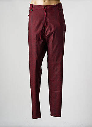 Pantalon slim tissage popeline taille normale rouge S.QUISE femme