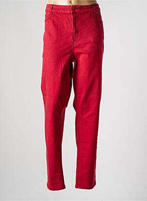 Jeans coupe slim taille normale taille normale rouge YESTA femme