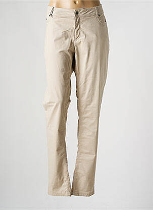 Pantalon slim tissage popeline taille normale beige JENSEN femme