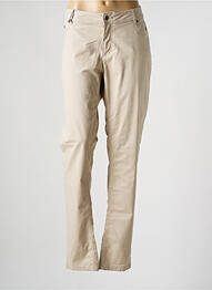 Pantalon slim tissage popeline taille normale beige JENSEN femme