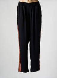 Pantalon droit tissage crêpe taille normale noir MAT. femme