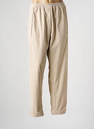 Pantalon droit stretch taille normale beige FRANCK ANNA femme