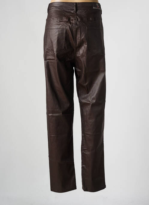 Pantalon slim tissage enduit taille normale marron S.QUISE femme