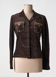 Veste chic fermeture boutonnée sur le devant marron VERTIGO femme
