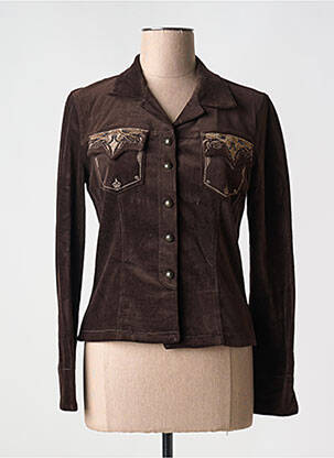 Veste chic fermeture boutonnée sur le devant marron VERTIGO femme