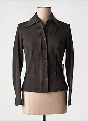 Chemisier coupe cintrée manches longues marron VERTIGO femme