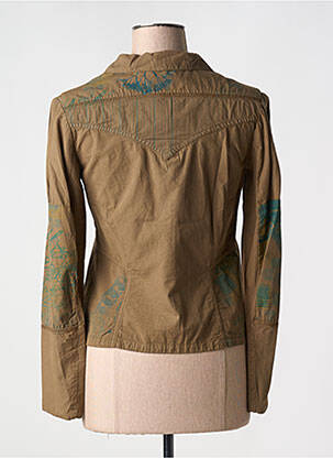 Chemisier coupe cintrée manches longues marron POUSSIERE D'ETOLE femme