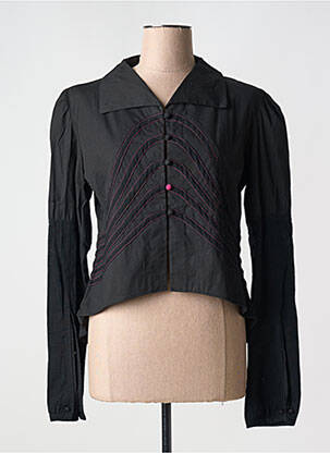 Chemisier coupe cintrée manches longues noir MOLOKO femme