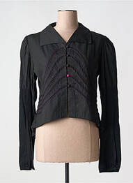 Chemisier coupe cintrée manches longues noir MOLOKO femme