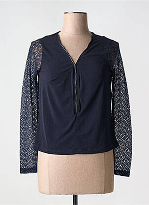 Gilet manches longues stretch bleu MALOKA femme