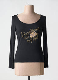 T-shirt manches longues manches longues noir AQUAJEANS femme