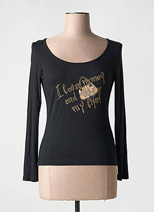 T-shirt manches longues manches longues noir AQUAJEANS femme