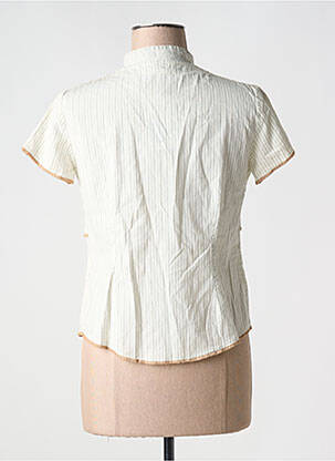 Chemisier coupe cintrée manches courtes beige ROSA ROSAM femme