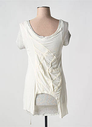 Tunique manches courtes tissage jersey beige ELISA CAVALETTI femme
