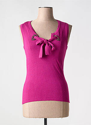 Pull col v sans manche violet SPARKLE BY ETINCELLE femme