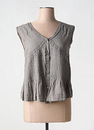 Chemisier coupe cintrée sans manche gris BANDE ORIGINALE femme