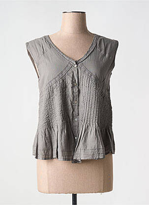Chemisier coupe cintrée sans manche gris BANDE ORIGINALE femme