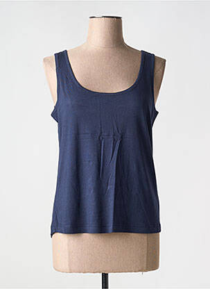 Débardeur stretch sans manche bleu CREAM femme