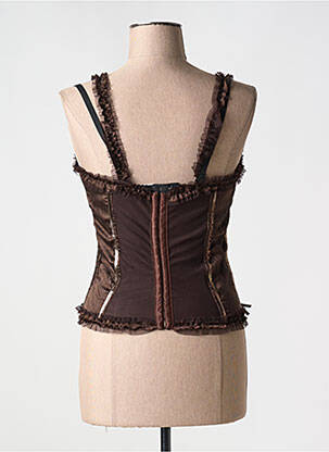 Corset broderie marron EMPHASIS femme