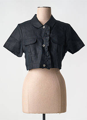 Veste casual col chemisier noir MALOKA femme