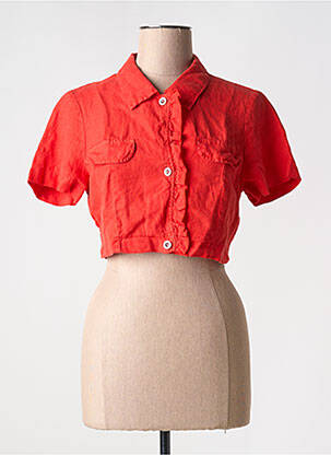 Veste casual col chemisier rouge MALOKA femme