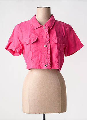 Veste casual col chemisier rose MALOKA femme