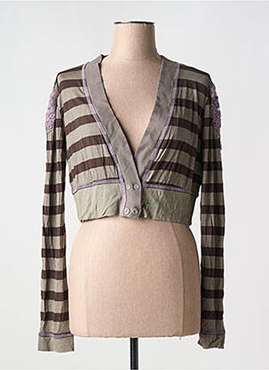 Gilet manches longues resserrée sur le bas marron ELISA CAVALETTI femme