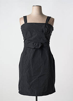 Robe courte coupe cintrée fines bretelles noir POUSSIERE D'ETOLE femme