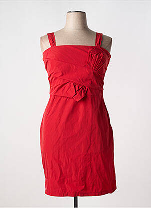 Robe courte coupe cintrée fines bretelles rouge POUSSIERE D'ETOLE femme