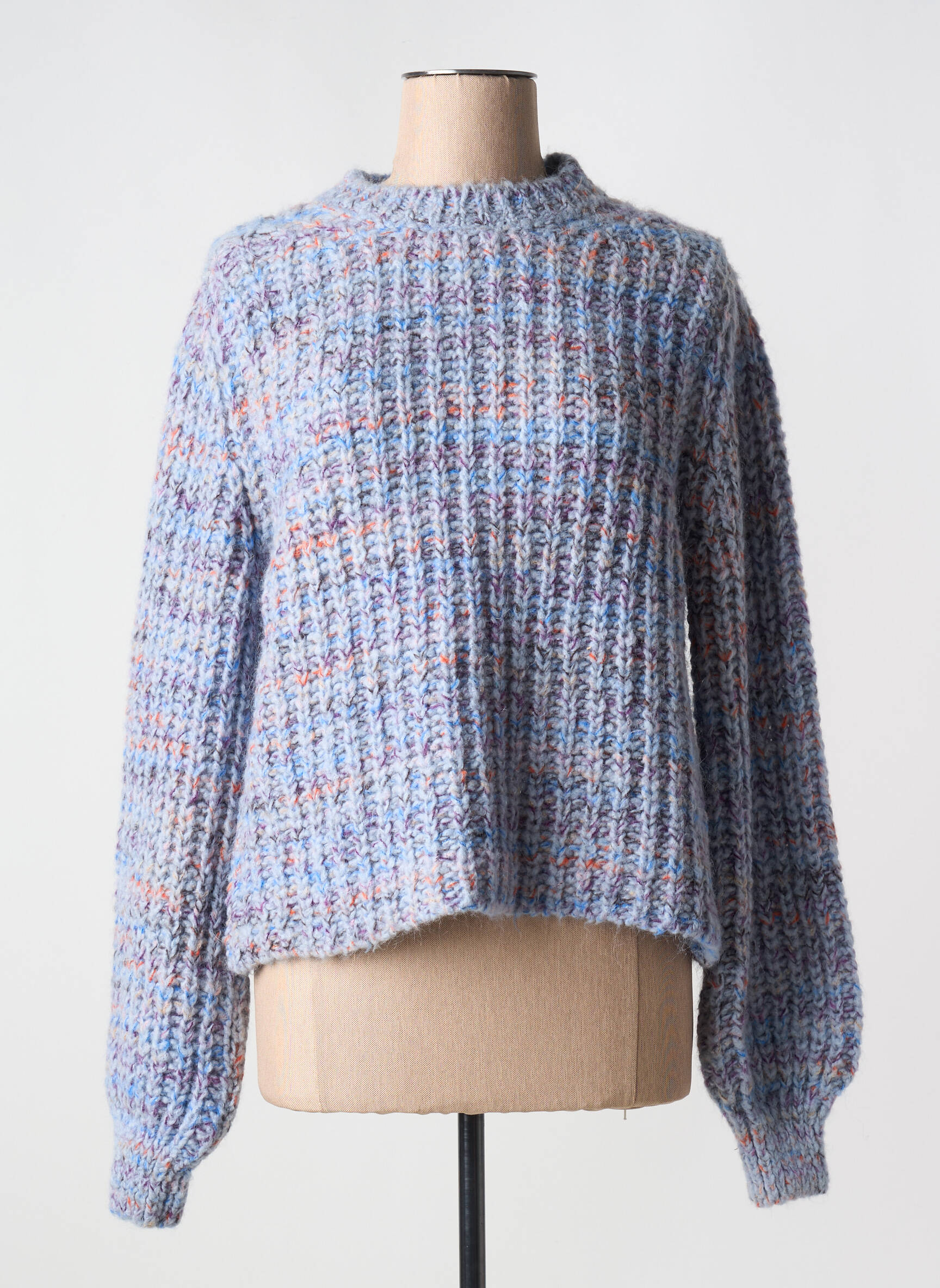 Pull Tissage Chiné Bleu La Fee Maraboutee Femme 2588080-bleu00