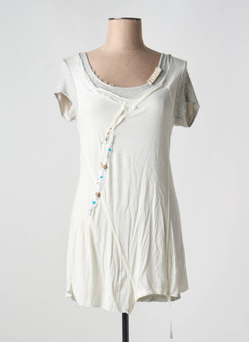 Tunique manches courtes beige ELISA CAVALETTI femme