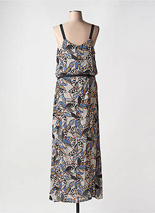 Robe longue imprimé fantaisie fines bretelles noir LA FEE MARABOUTEE femme