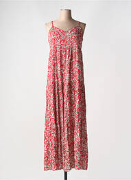 Robe longue manches bretelles ajustables fines bretelles rouge LA FEE MARABOUTEE femme