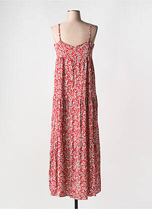 Robe longue manches bretelles ajustables fines bretelles rouge LA FEE MARABOUTEE femme