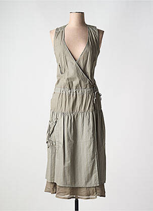 Robe mi-longue sans manche sans manche vert BANDE ORIGINALE femme