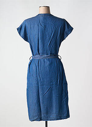 Robe mi-longue manches courtes manches courtes bleu LA FEE MARABOUTEE femme