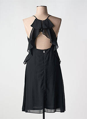 Robe mi-longue tissage crêpe fines bretelles noir JUS D'ORANGE femme