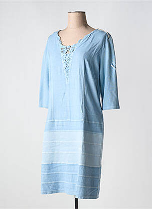 Robe mi-longue manches 3/4 manches 3/4 bleu ELISA CAVALETTI femme