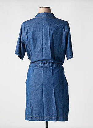 Robe courte manches courtes manches courtes bleu LA FEE MARABOUTEE femme